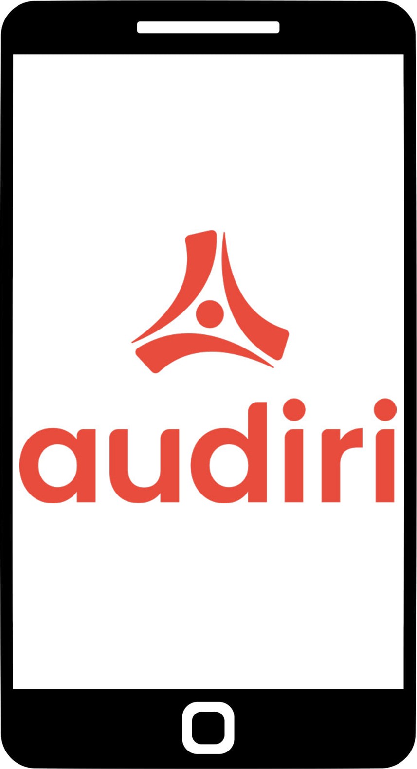 Audiri mobile app on a screen.